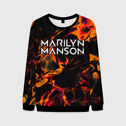 Свитшот мужской Marilyn Manson red lava, цвет: 3D-черный