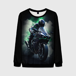 Мужской свитшот Мотоциклист в дыму