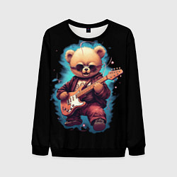 Мужской свитшот Плюшевый медведь музыкант с гитарой