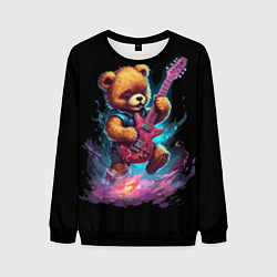 Мужской свитшот Большой плюшевый медведь играет на гитаре