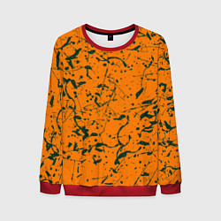 Мужской свитшот Оранжевый с брызгами зеленой краски