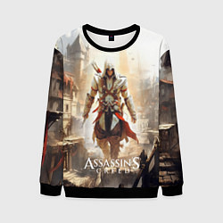 Свитшот мужской Assassins creed старый город, цвет: 3D-черный