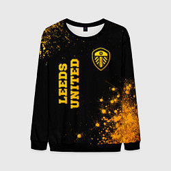 Свитшот мужской Leeds United - gold gradient вертикально, цвет: 3D-черный