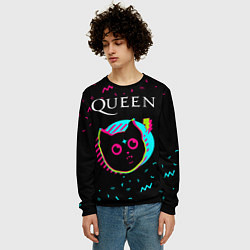 Свитшот мужской Queen - rock star cat, цвет: 3D-черный — фото 2