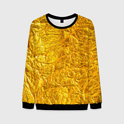 Свитшот мужской Текстура золотой мятой поверхности, цвет: 3D-черный