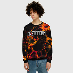 Свитшот мужской Led Zeppelin red lava, цвет: 3D-черный — фото 2
