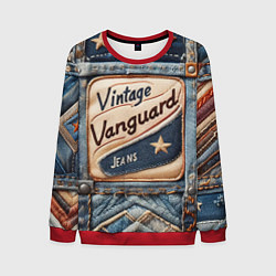 Свитшот мужской Vintage vanguard jeans - patchwork, цвет: 3D-красный