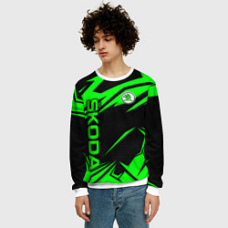Свитшот мужской Skoda - green uniform, цвет: 3D-белый — фото 2