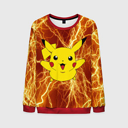 Свитшот мужской Pikachu yellow lightning, цвет: 3D-красный