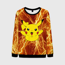 Свитшот мужской Pikachu yellow lightning, цвет: 3D-черный