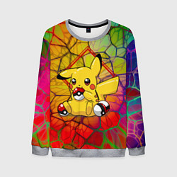 Свитшот мужской Pikachu pokeballs, цвет: 3D-меланж