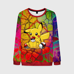 Свитшот мужской Pikachu pokeballs, цвет: 3D-красный