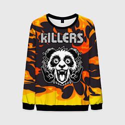 Свитшот мужской The Killers рок панда и огонь, цвет: 3D-черный