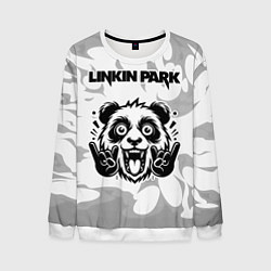 Мужской свитшот Linkin Park рок панда на светлом фоне
