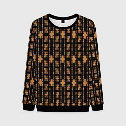 Свитшот мужской Коричневые кирпичики на чёрном фоне, цвет: 3D-черный
