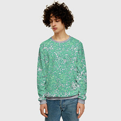Свитшот мужской Текстура изумрудный, цвет: 3D-меланж — фото 2