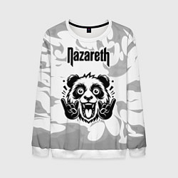 Свитшот мужской Nazareth рок панда на светлом фоне, цвет: 3D-белый