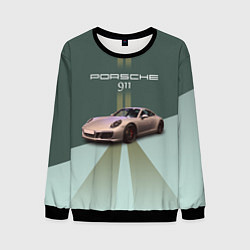 Свитшот мужской Спортивный автомобиль Порше 911, цвет: 3D-черный