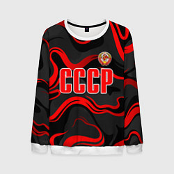 Свитшот мужской СССР - red stripes, цвет: 3D-белый