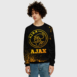 Свитшот мужской Ajax - gold gradient, цвет: 3D-черный — фото 2