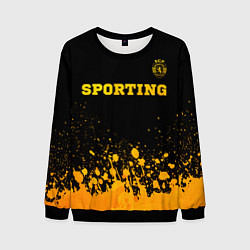 Свитшот мужской Sporting - gold gradient посередине, цвет: 3D-черный