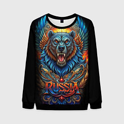 Свитшот мужской Суровый русский медведь, цвет: 3D-черный