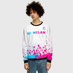 Свитшот мужской AC Milan neon gradient style посередине, цвет: 3D-черный — фото 2