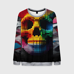 Свитшот мужской Lego skull fantasy - ai art, цвет: 3D-меланж