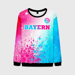 Свитшот мужской Bayern neon gradient style посередине, цвет: 3D-черный