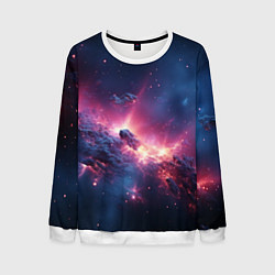 Свитшот мужской Взрыв в космосе, цвет: 3D-белый