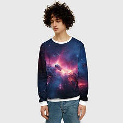 Свитшот мужской Взрыв в космосе, цвет: 3D-белый — фото 2