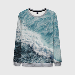 Свитшот мужской Морская бирюзовая волна, цвет: 3D-меланж
