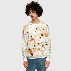Свитшот мужской Текстура светлого лаваша, цвет: 3D-белый — фото 2