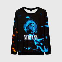 Свитшот мужской Nirvana рок бенд краски, цвет: 3D-черный