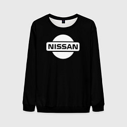 Свитшот мужской Nissan logo white, цвет: 3D-черный