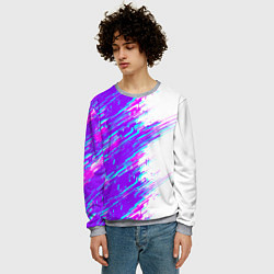 Свитшот мужской Neon glitch, цвет: 3D-меланж — фото 2