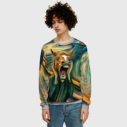 Свитшот мужской Лошадь кричит на картине Эдварда Мунка, цвет: 3D-меланж — фото 2