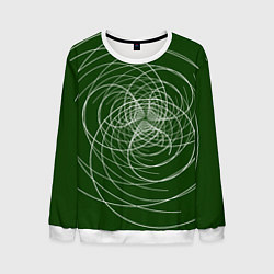 Свитшот мужской Контурные вихри, цвет: 3D-белый