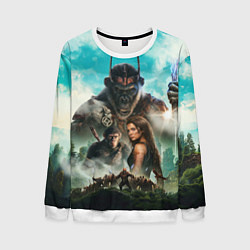 Свитшот мужской Постер планета обезьян, цвет: 3D-белый
