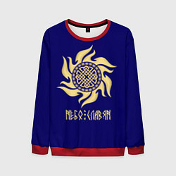Свитшот мужской Символ в солнце - небо славян, цвет: 3D-красный