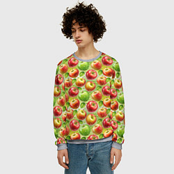 Свитшот мужской Натуральные яблоки паттерн, цвет: 3D-меланж — фото 2