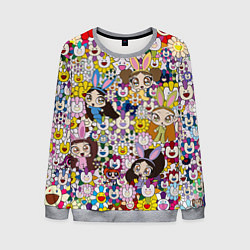 Мужской свитшот Right now NewJeans and Takashi Murakami