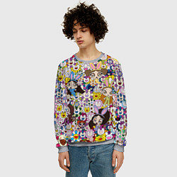 Свитшот мужской Right now NewJeans and Takashi Murakami, цвет: 3D-меланж — фото 2