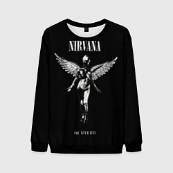 Свитшот мужской Nirvana album, цвет: 3D-черный