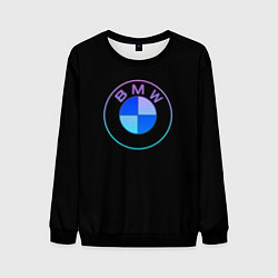 Свитшот мужской BMW neon logo, цвет: 3D-черный