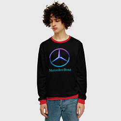 Свитшот мужской Mercedes neon logo, цвет: 3D-красный — фото 2