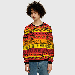 Свитшот мужской Африканские этнический орнамент, цвет: 3D-черный — фото 2