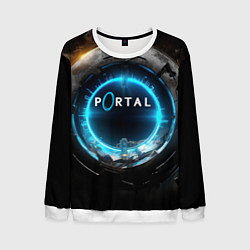 Свитшот мужской Portal логотип игры, цвет: 3D-белый