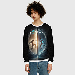 Свитшот мужской Люди в портале, цвет: 3D-белый — фото 2