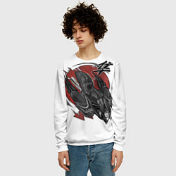 Свитшот мужской Suzuki Hayabusa сокол, цвет: 3D-белый — фото 2